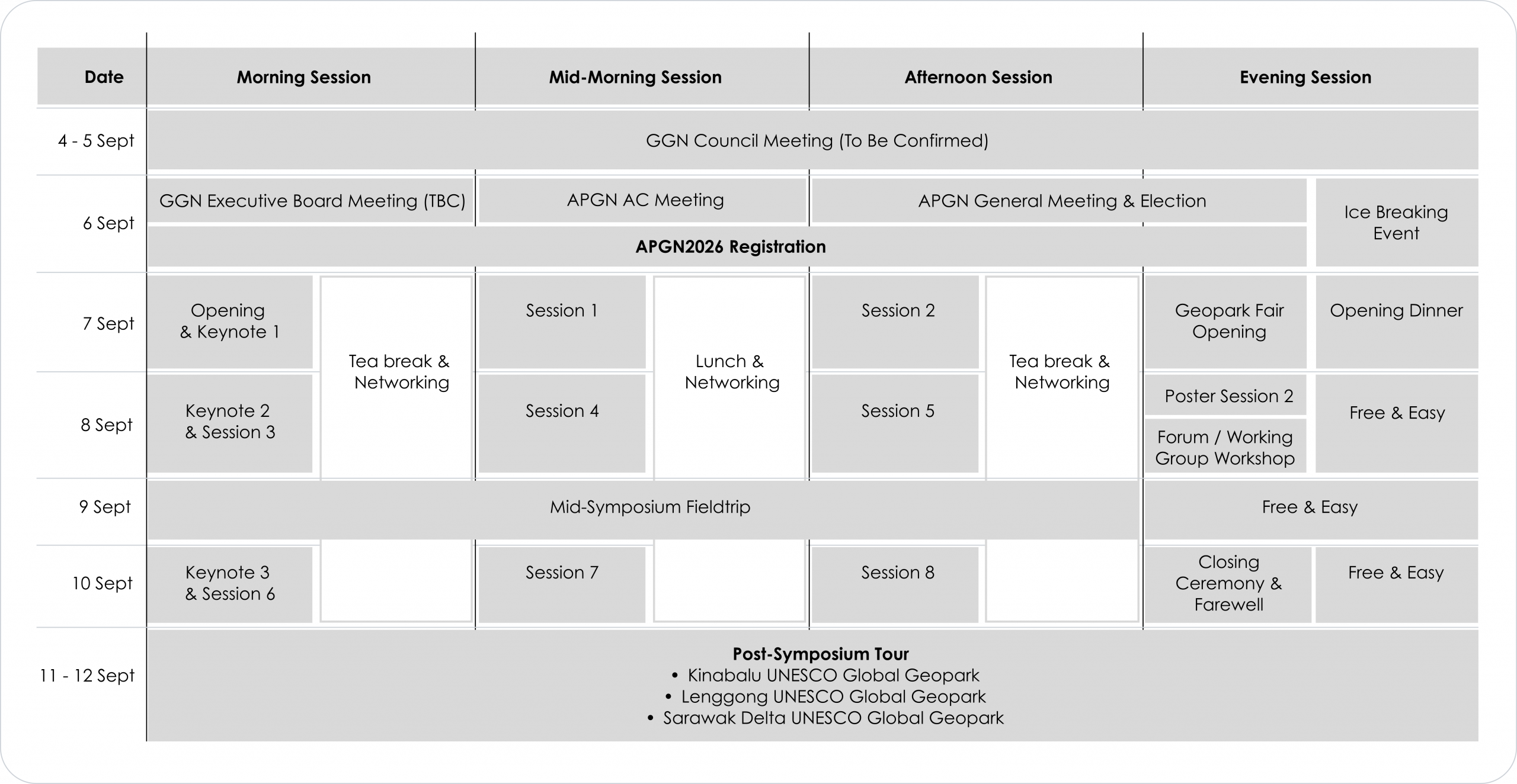 APGN2026 Program Schedule